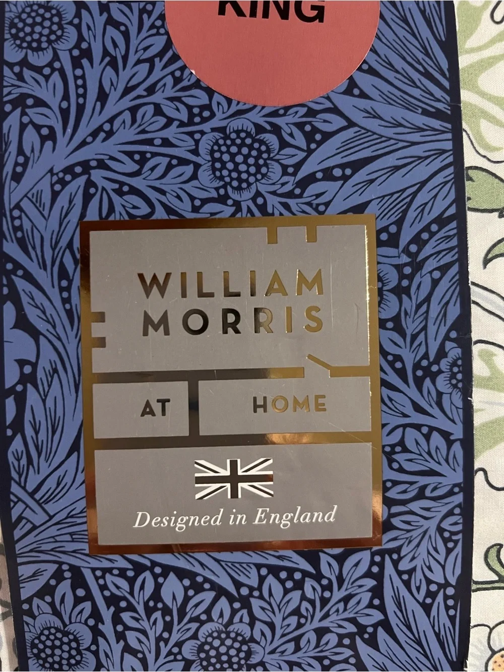 WILLIAM MORRIS Hyacinth  - Leaf Green Cotton Duvet Cover King Size - Brand New